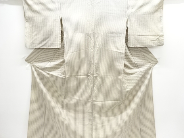 JAPANESE KIMONO / ANTIQUE STRIPED TSUMUGI HITōE KIMONO